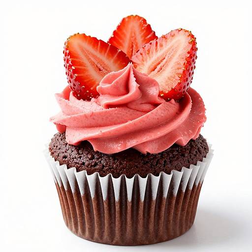 Chocolate Cupcake with Strawberry Topping