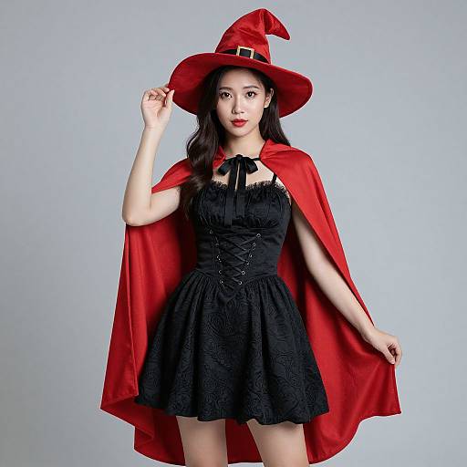Red and Black Witch Costume
