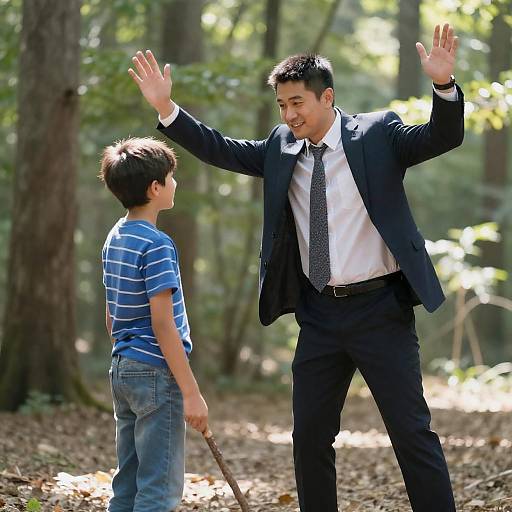 Joyful Moments in the Forest