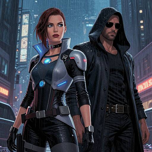 Cyberpunk Graphic Novel Scene