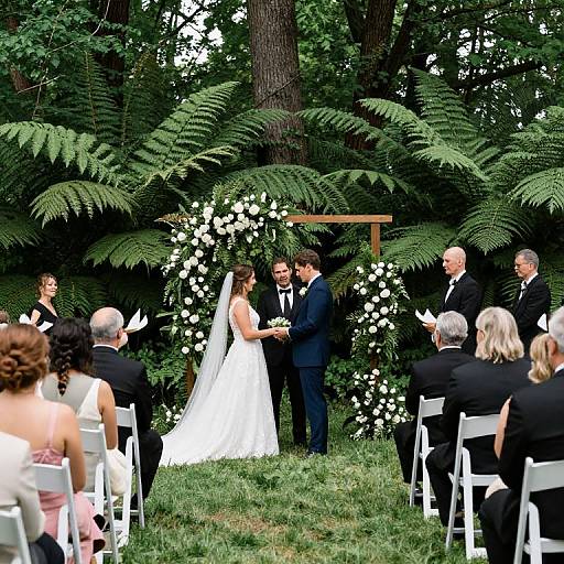 Outdoor Wedding Ceremony with Floral Arch