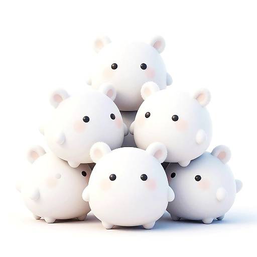 Cozy Plush Creatures Digital Illustration