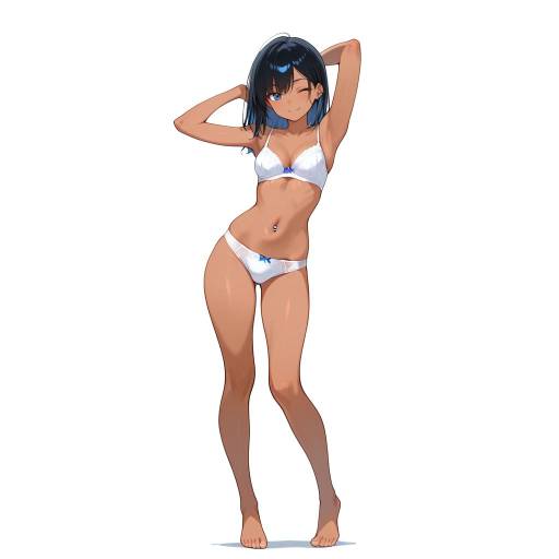 Playful Fair-Skinned Woman in Underwear Playful Fair-Skinned Woman in Underwear