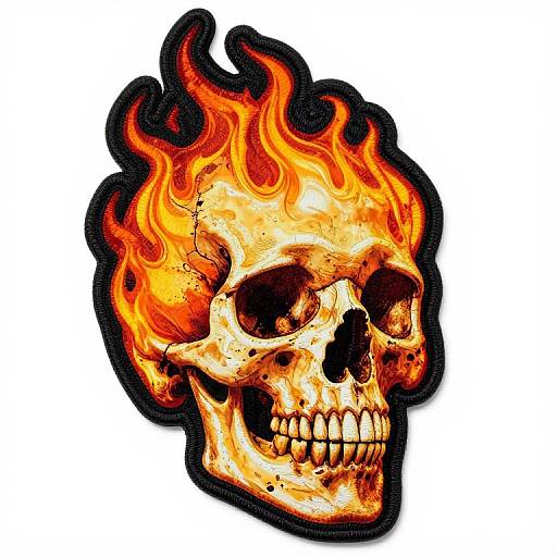 Surreal Skull in Fiery Flames