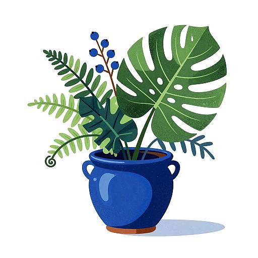 Modern Abstract Still-Life with Sapphire Pot