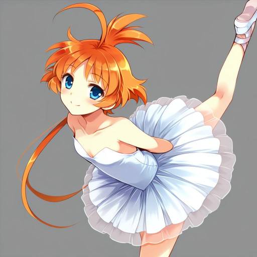 Illustration of Ahiru (princess tutu), princess tutu in the style of Kutsuki kai