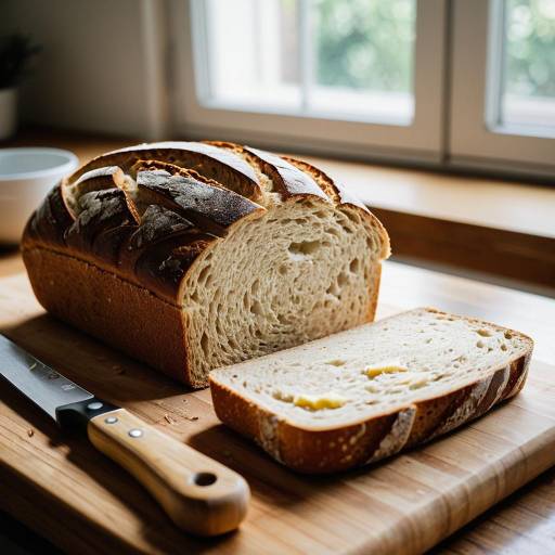 Artisanal Sourdough Bread on Cutting Board