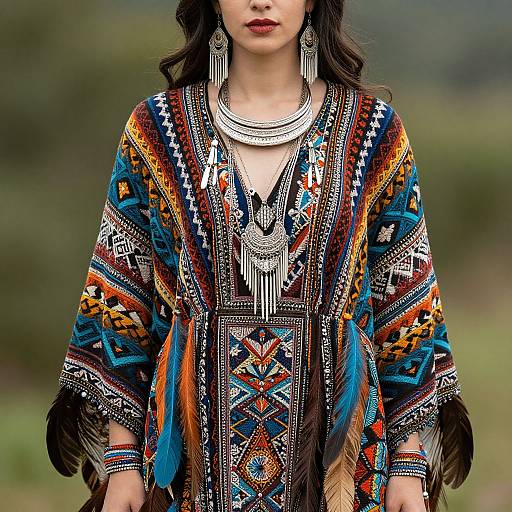 Bohemian Woman in Vibrant Attire