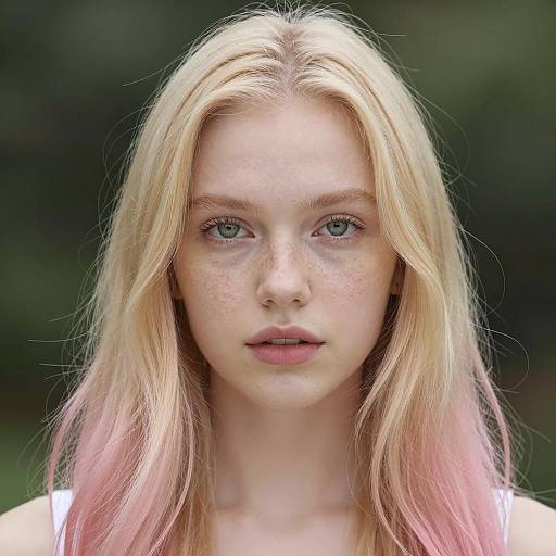 Fair-Skinned Woman with Green Eyes