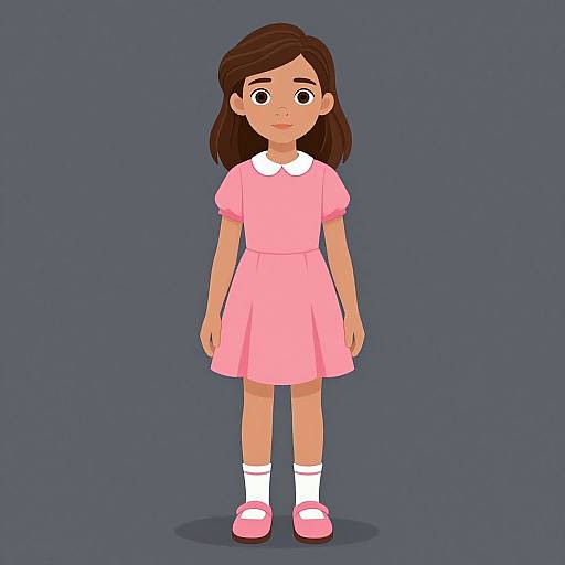 Tween Girl in Pink Dress