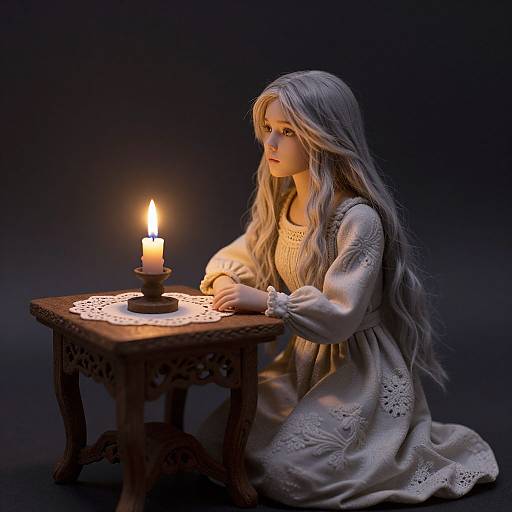 Hyperrealistic Inuit Woman Miniature Portrait