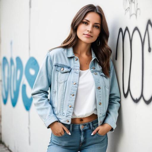 Young Woman in Denim Jacket Posing Urban