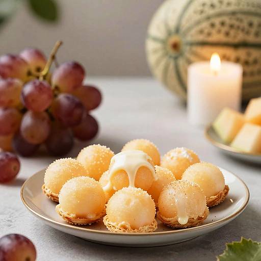 Honeydew Melon Balls and Strudel Still Life