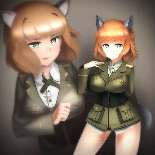 Illustration of Gundula rall, world witches series in the style of Ribiadan