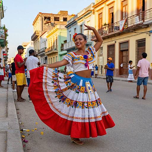 Cubana Woman Dancing Salsa in Havana
