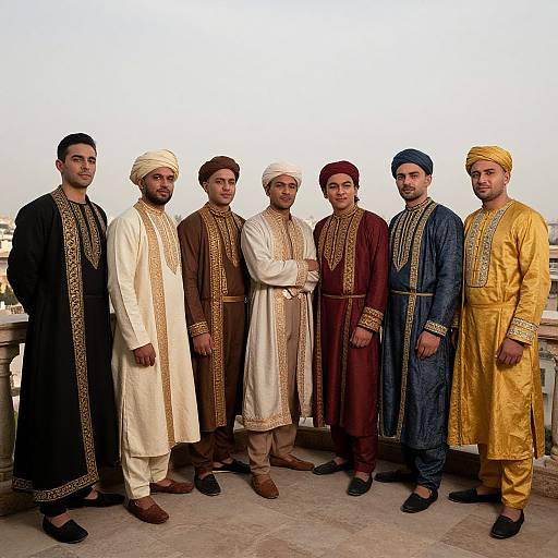 Men in Traditional Musical Costumes