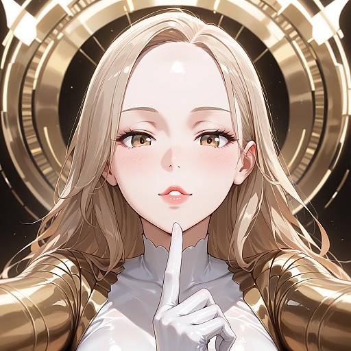 Whimsical Anime Girl in Field