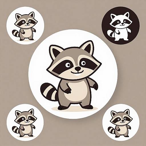 Joyful Cartoon Raccoon Logo Design