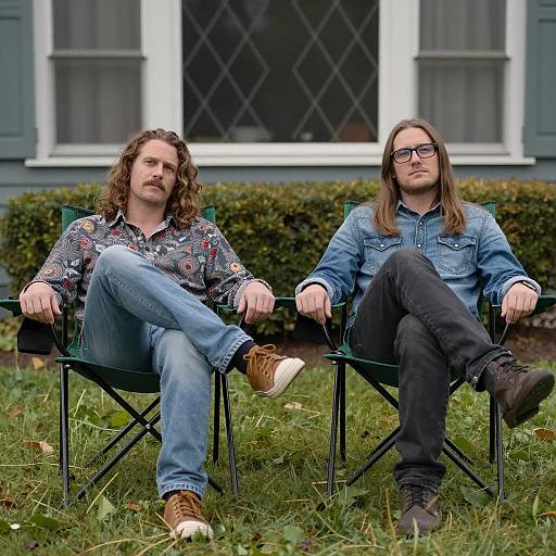 Relaxed Men on a Lawn Retreat