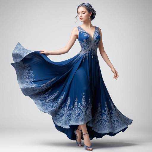 Elegant Solo Statue with Sapphire Hair Elegant Solo Statue with Sapphire Hair