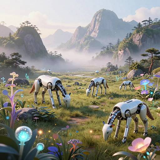 Dreamy Tech-Nature Landscape Art