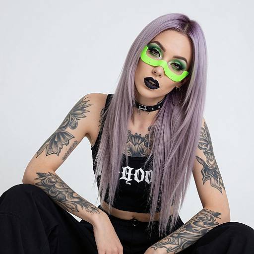 Edgy Woman with Pastel Lavender Hair