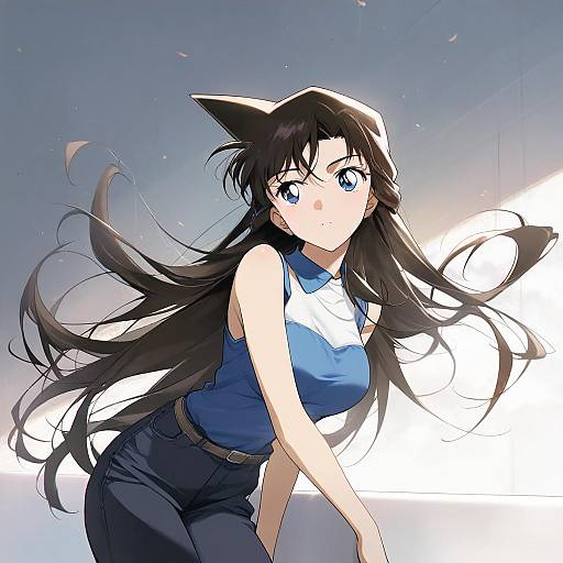 Illustration of Mouri ran, meitantei conan in the style of Niliu chahui