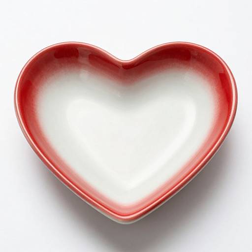 Heart-Shaped Red and White Saucer