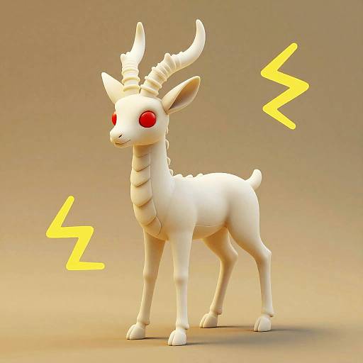 Mischievous Red-Eyed Antelope Toy Figure