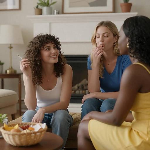 Cozy Living Room Gathering Moment