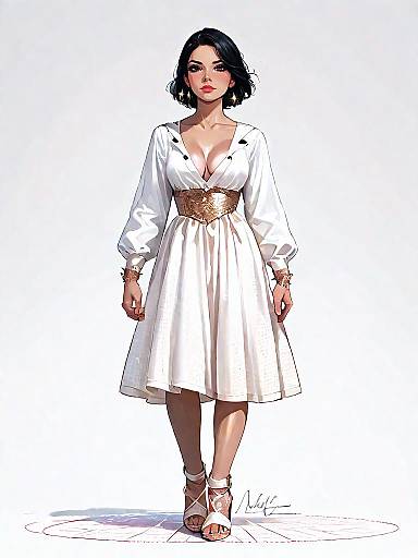 Chic Woman in Textured Mini Dress