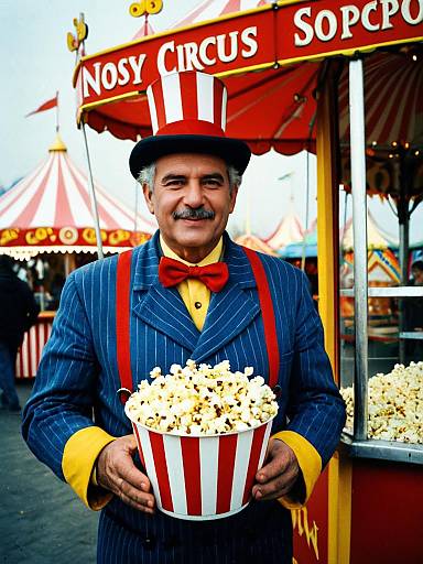 Circus Popcorn Vendor Portrait