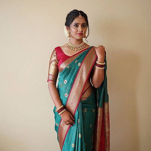 Woman in Saree Wedding Portrait
