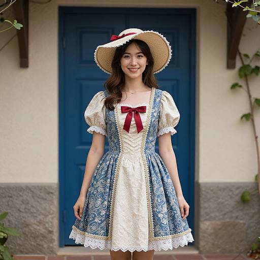 October Festival Dress with Blue Door
