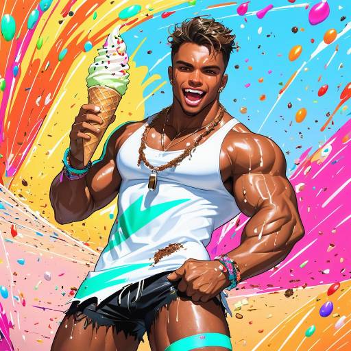Vibrant Dancer with Ice Cream Delight Vibrant Dancer with Ice Cream Delight