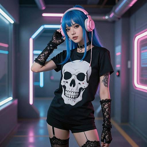 Cyberpunk Portrait of a Confident Woman