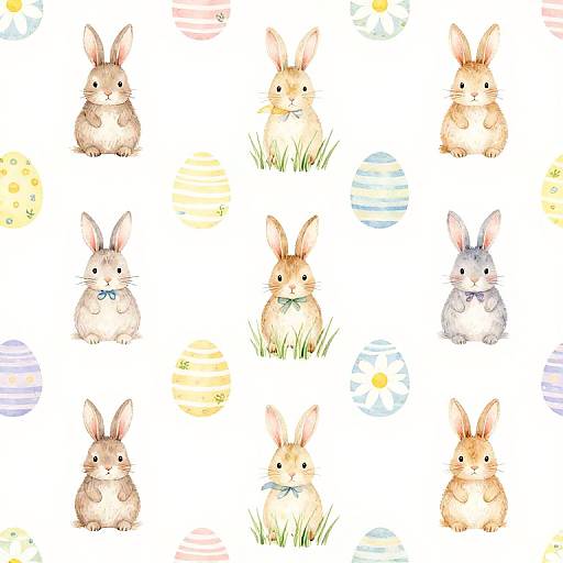 Pastel Easter Bunny Pattern