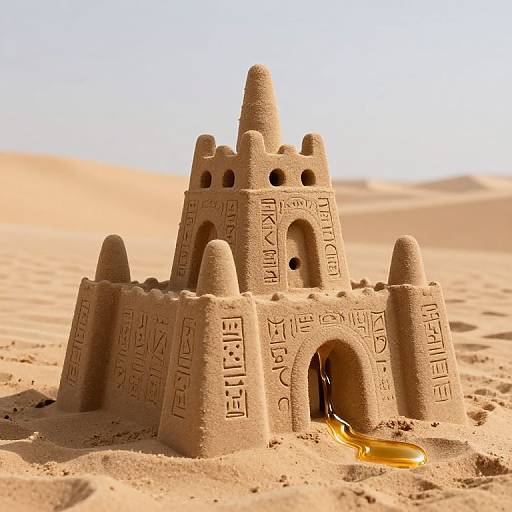 Bleeding Sandcastle with Hieroglyphs