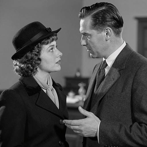 Vintage Black-and-White Photograph of Couple