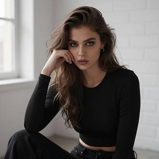 High Contrast Portrait of a Young Woman