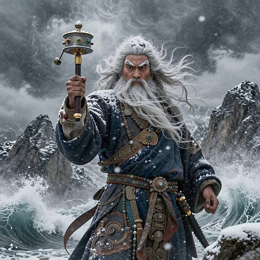 Stoic Tibetan Mountain God