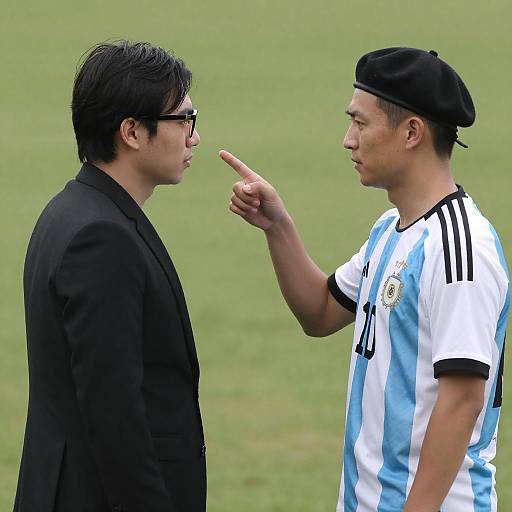 Two Men in Intense Outdoor Confrontation