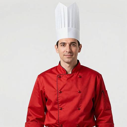 Male Chef in Red Uniform
