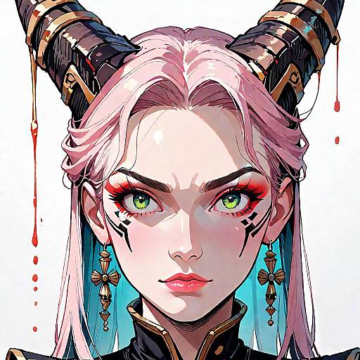 Cyberpunk Warrior with Golden Katana