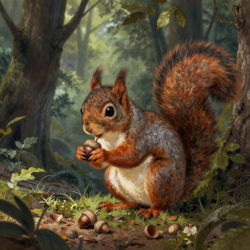 Enchanted Squirrel in Ancient Forest