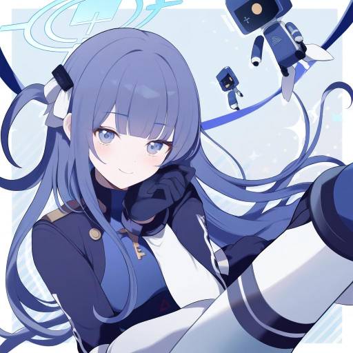 Illustration of <key> (robot) (blue archive), blue archive in the style of Harano