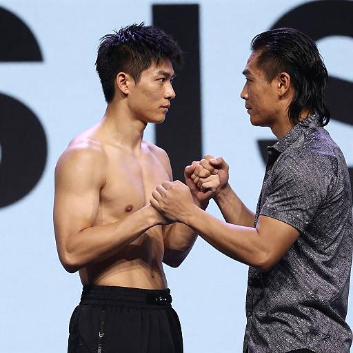 Two Asian Men in Boxing Pose
