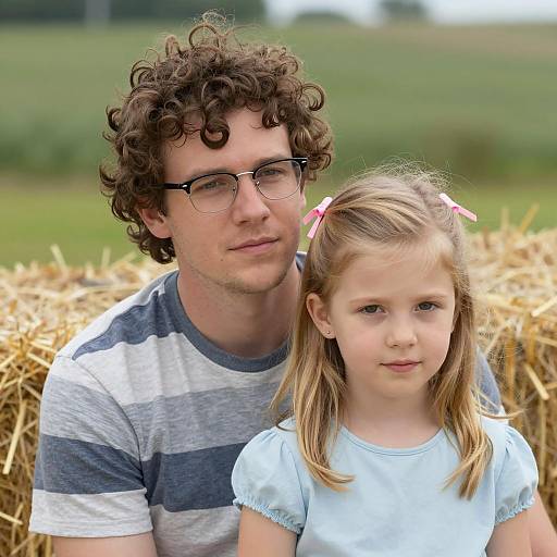 Outdoor Portrait of Man and Young Girl