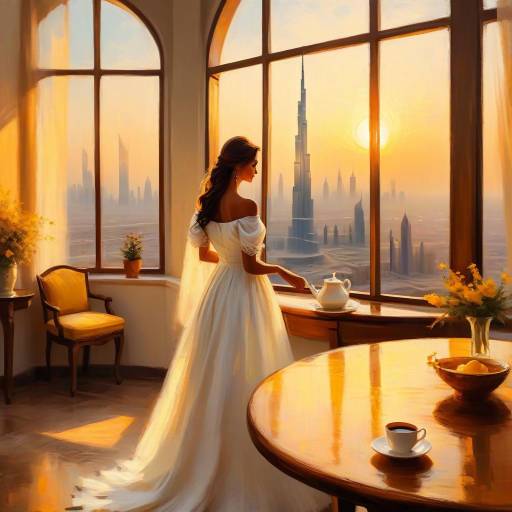 Women Gazing at Burj Khalifa Sunset