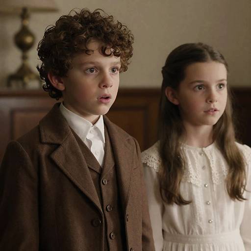 Victorian Children in Close-Up Portrait